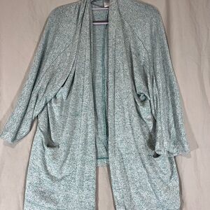 Time and Tru Women's Light Blue Open Front Sweater